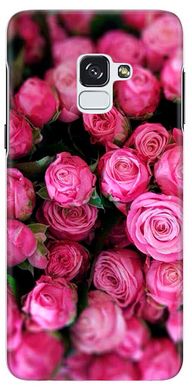 Розовый чехол для девушки на Samsung A8 plus 2018 Розы