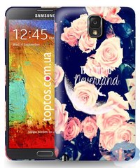 Чорний бампер для Samsung Note 3 Квіти