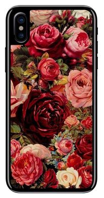 Красный чехол для девушки на iPhone 10 / X Розы