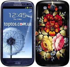 Чехол с Цветами для Galaxy S3 Черный