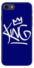 Чехол накладка с надписью на заказ для iPhone 7 Синий