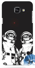 Чехол с Котиками космонавтами для Galaxy A7 16 Черный