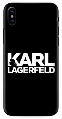 Чорний чохол для iPhone 10 / X Логотип Karl Lagerfeld