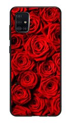Червоний жіночий чохол з трояндами для Samsung Самсунг Galaxy A51 A515