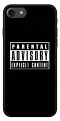 Черный чехол со знаком на iPhone 8 Parental Advisory