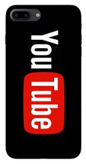 Чехол с логотипом Ютуб на iPhone 8+ Черный