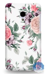 Белая накладка для девушки на Meizu MХ4 Цветы