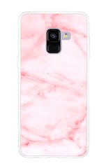 Рожевий чохол для Samsung A730F Galaxy A8 plus Мармур