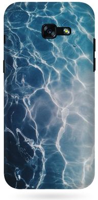 Голубой бампер на Galaxy A3 17 Текстура воды
