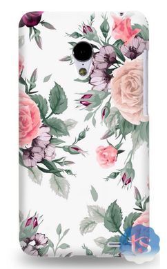 Белая накладка для девушки на Meizu MХ4 Цветы