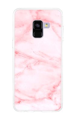 Рожевий чохол для Samsung A730F Galaxy A8 plus Мармур