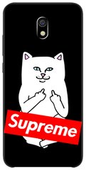 Бампер с логотипом Суприм для Xiaomi Redmi 8a Котик факи