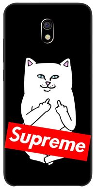 Бампер з логотипом Суприм для Xiaomi Redmi 8a Котик фак