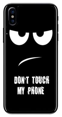 Чорний чохол на iPhone XS Max Don't touch my phone