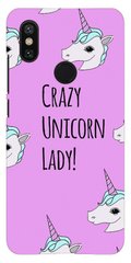 Чехол Crazy unicorn lady для Xiaomi Mi A2 Розовый