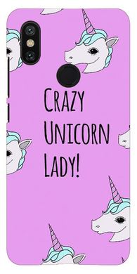 Чехол Crazy unicorn lady для Xiaomi Mi A2 Розовый