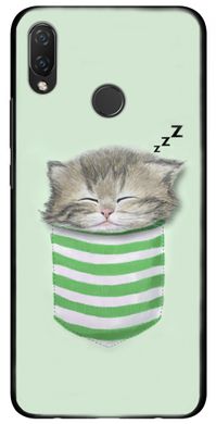 Чохол котик в кишені на Huawei Y6 Бірюзовий