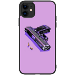 Фиолетовый прочный бампер для Айфон 12 пистолет
