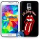 Черный чехол для Samsung ( Самсунг ) S5 The Rolling Stones