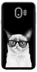 Черный чехол для Samsung ( Самсунг ) j400 Грустный котик