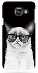 Черный бампер на Samsung Galaxy A7 16 Грустный котик