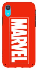 Красный бампер для iPhone XR Логотип Марвел