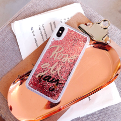 Розовый чехол для iPhone XS Жидкий блеск