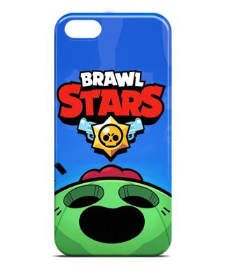 Геймерский кейс со Спайком на iPhone 5 / 5s / SE  персонаж Brawl Stars
