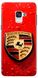 Червоний чохол для Samsung A8 plus 18 ( A730 ) Логотип Porsche