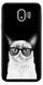 Черный чехол для Samsung ( Самсунг ) j400 Грустный котик