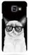 Черный бампер на Samsung Galaxy A7 16 Грустный котик