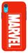 Красный бампер для iPhone XR Логотип Марвел