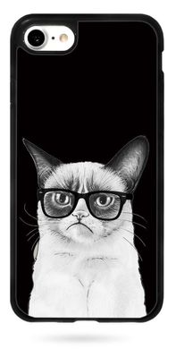 Прорезиненный чехол на iPhone ( Айфон ) SE 2 Грустный котик