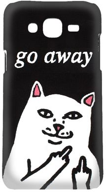 Крутой бампер  Samsung j200 котик с факом go away