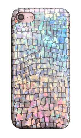 Чехол накладка на iPhone 6/6s голограмма розово-голубая