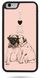 Чехол накладка с Мопсами на iPhone 6 / 6s Розовый