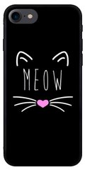 Чехол с надписью Meow на iPhone 7 Черный