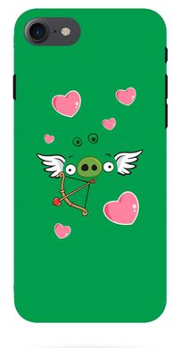 Зеленый чехол накладка для iPhone 7 Engry Birds