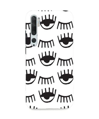 Бампер с глазочками для Xiaomi Mi Note 10 Белый