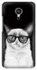 Чехол с грустным котиком на Meizu M3 note Черный
