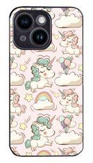 Нежный чехол с единорожками на iPhone 14 plus для девочки