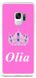 Рожевий бампер з Короною на Galaxy S9 Ім'я Оля