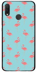 Голубой чехол для девочки на Huawei P20 Lite Фламинго