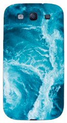 Чехол с Текстурой моря на Samsung S3 Duos Голубой