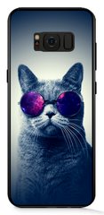 ТПУ Чехол с Котиком в очках на Galaxy S8 plus Серый