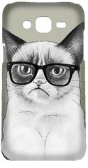 Защитный бампер грустный кот  Samsung galaxy j3 2016 года