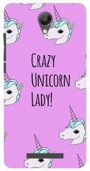 Розовый чехол на Xiaomi Note 2 Crazy unicorn lady