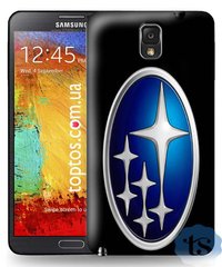 Чорний чохол на Galaxy Note 3 Логотип Subaru