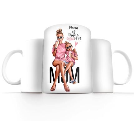 Стильная чашка с арт рисунком MOM для мами