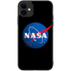 Черный чехол (Айфон 12 мини) iPhone 12 mini с логотипом NASA (наса)